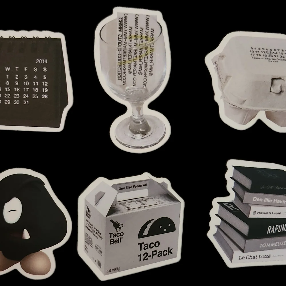 Black and White Stickers Set